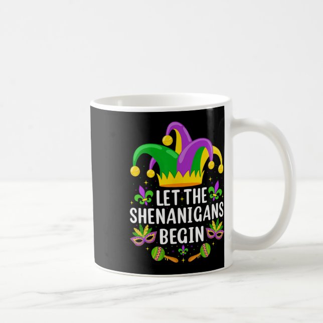 Let The Shenanigans Begin Jester Mask Costume Mard Coffee Mug (Right)