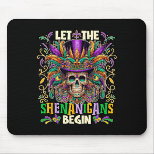 Let The Shenanigans Begin Mardi Gras 2025 Kids Men Mouse Pad