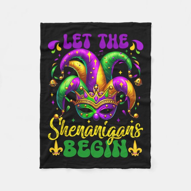 Let The Shenanigans Begin Mardi Gras 5  Fleece Blanket (Front)