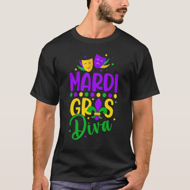 Let The Shenanigans begin Mardi Gras diva T-Shirt (Front)