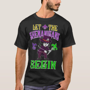 Let The Shenanigans Begin Mardi Gras Flossing Vood T-Shirt