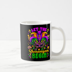 Let The Shenanigans Begin Mardi Gras Jester Mask M Coffee Mug