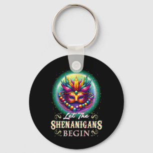 Let The Shenanigans Begin Mardi Gras Outfit For Wo Key Ring