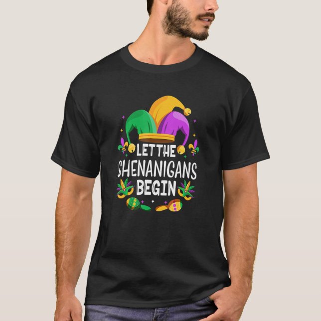 Let The Shenanigans Begin Mardi Gras S, Kids Men W T-Shirt (Front)
