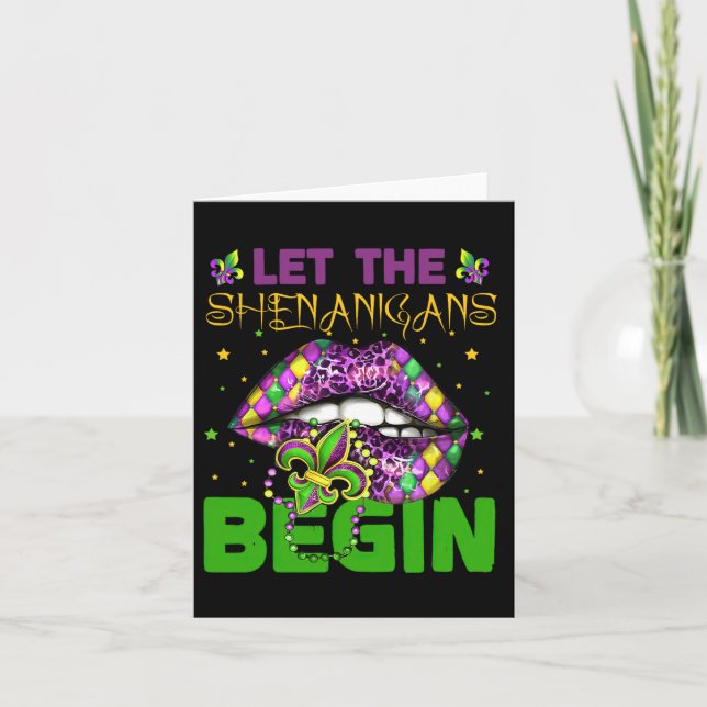 Let The Shenanigans Begin Mardi Gras Shirts2  Card (Front)
