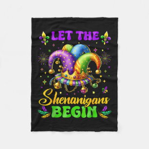 Let The Shenanigans Begin Mardi Gras Shirts Men Wo Fleece Blanket