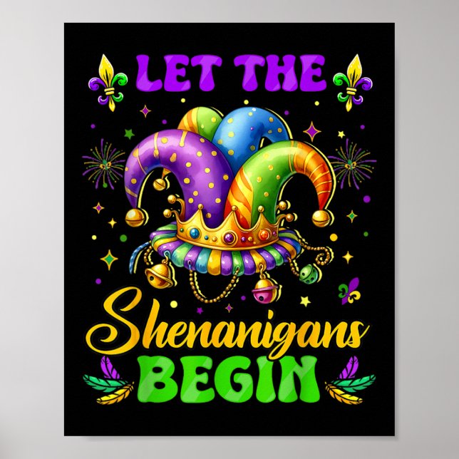 Let The Shenanigans Begin Mardi Gras Shirts Men Wo Poster (Front)