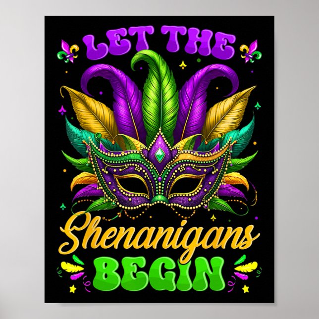 Let The Shenanigans Begin Mardi Gras Shirts Men Wo Poster (Front)