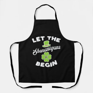 Let The Shenanigans Begin Shamrock Apron