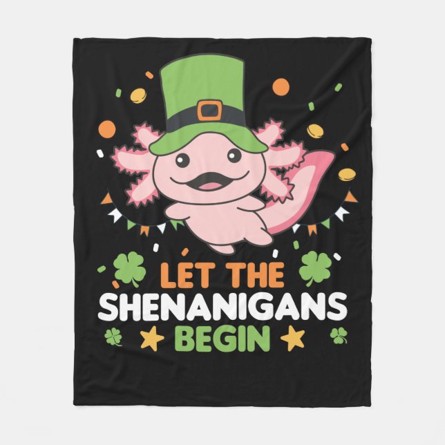 Let The Shenanigans Begin St. Patrick's Day Fleece Blanket (Front)