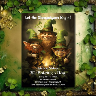 Let the Shenanigans Begin St. Patrick's Day Party Invitation