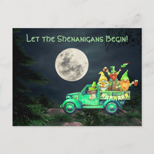 Let the Shenanigans Begin St. Patrick's Day Postcard (Front)