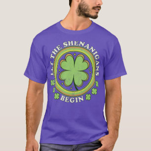 Let The Shenanigans Begin St Patricks Day Retro Vi T-Shirt