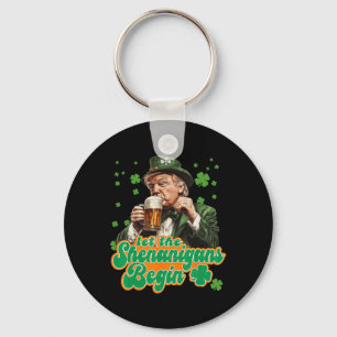 Let The Shenanigans Begin St Patrick's Day Shamroc Key Ring
