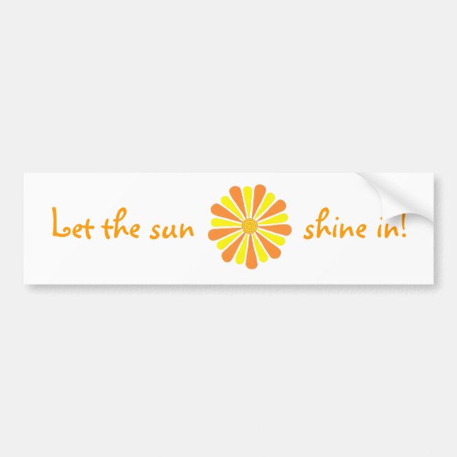 Let the sun shine in! Orange Yellow Burst stickers (Front)