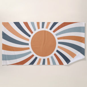 Let the sunshine in colourful retro style design beach towel