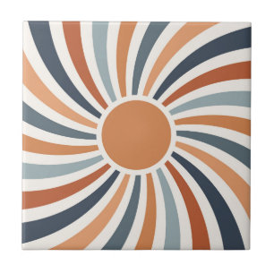 Let the sunshine in colourful retro style design ceramic tile
