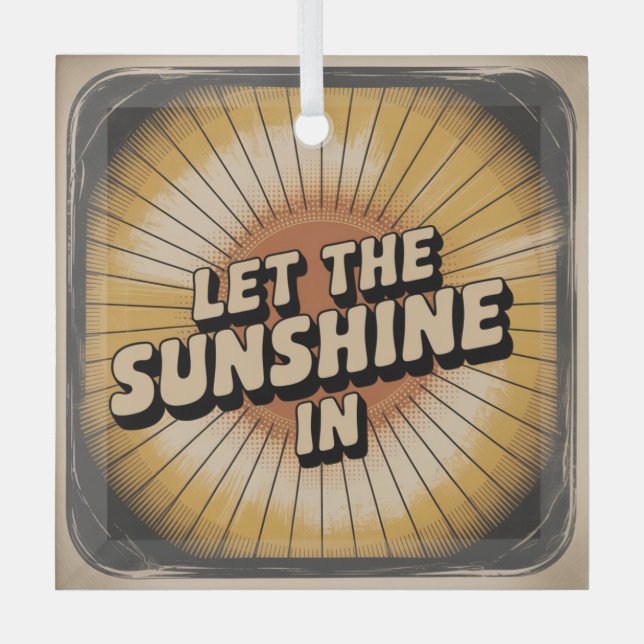 Let The Sunshine In Glass Tree Decoration (Front)
