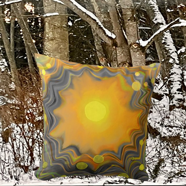 Let the Sunshine In Retro Love  Throw Pillow (Creator Uploaded)
