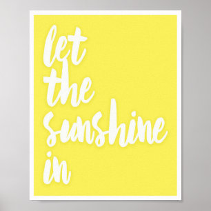 Let The Sunshine In Yellow Colour Block Poster