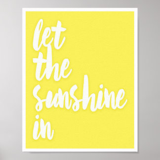 Let The Sunshine In Yellow Colour Block Poster