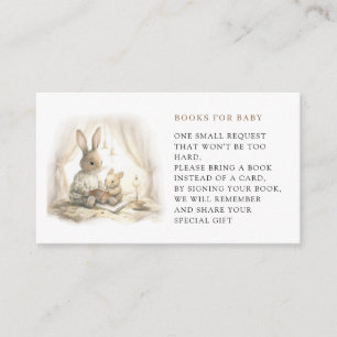 Let The Tale Begin Bunny Books For Baby Shower Enclosure Card