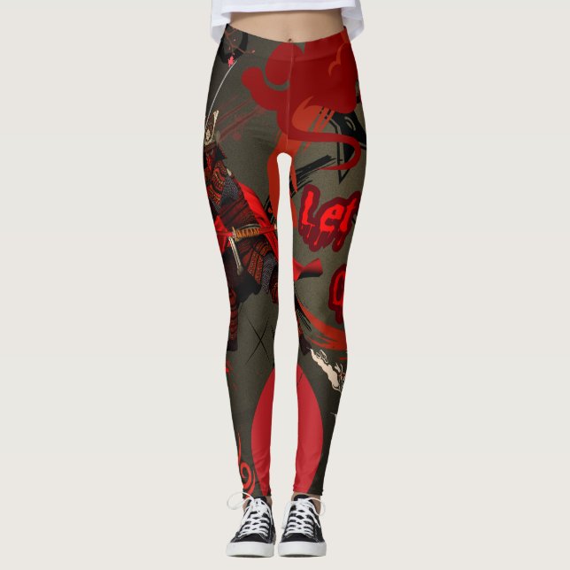 Let Them Come, Japanese Samurai Warrior Leggings (Front)