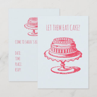 Let Them Eat Cake Birthday Party Invitations