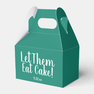 Let Them Eat Cake Teal Wedding Take Home Boxes