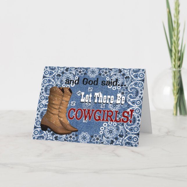 Let There Be Cowgirls Birthday Card (Front)
