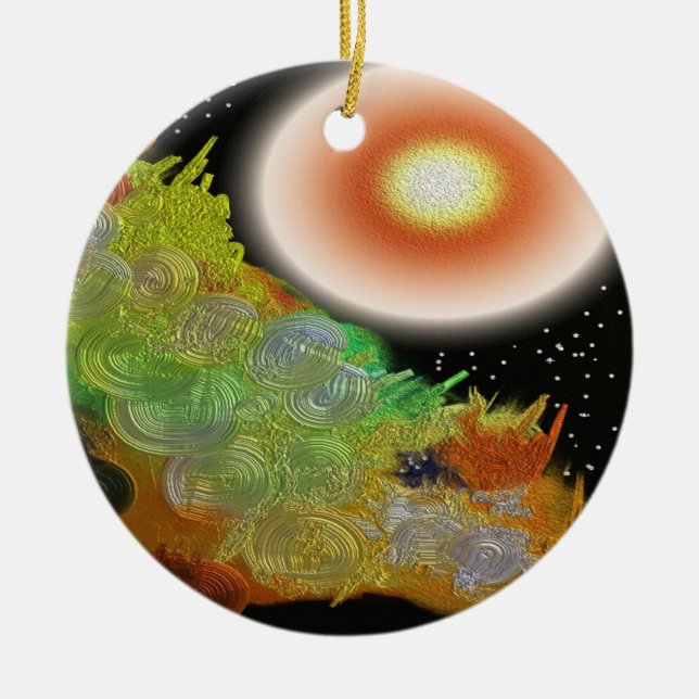 Let There Be Light Abstract Ceramic Tree Decoration (Front)