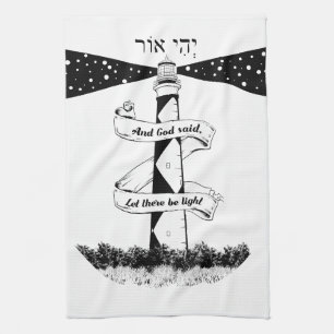 LET THERE BE LIGHT lighthouse Tea Towel