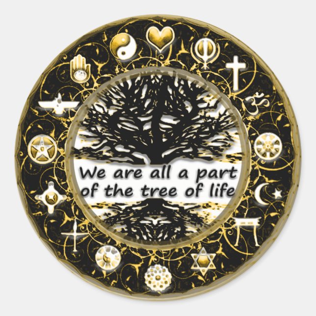 Let there Be Peace on Earth Tree of Life Classic Round Sticker (Front)