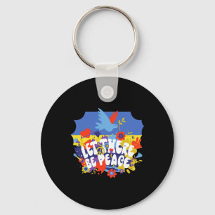 Let There Be Peace Ukraine Peace Ukrain Flag Color Key Ring
