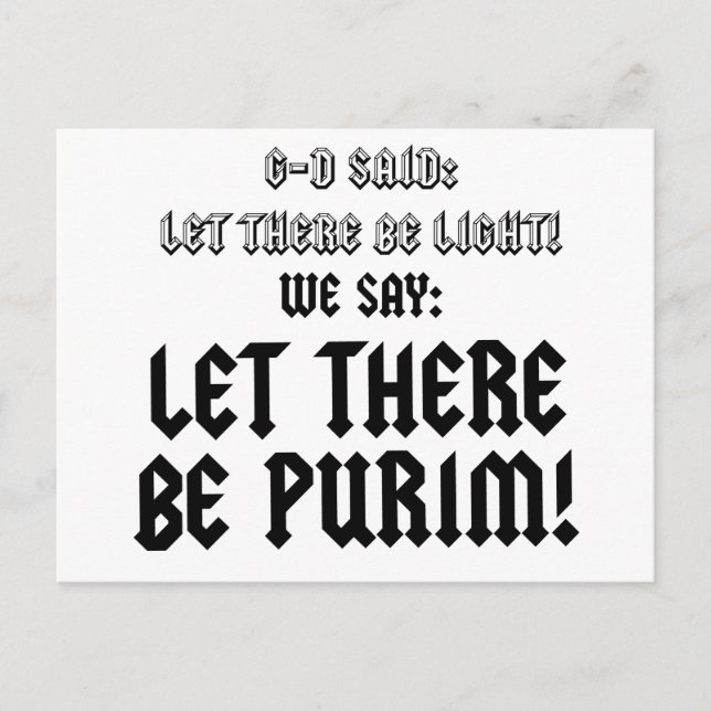 let there be purim postcard (Front)