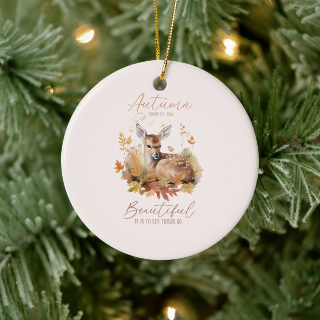 Let Things Go Autumn Ceramic Ornament (Tree)