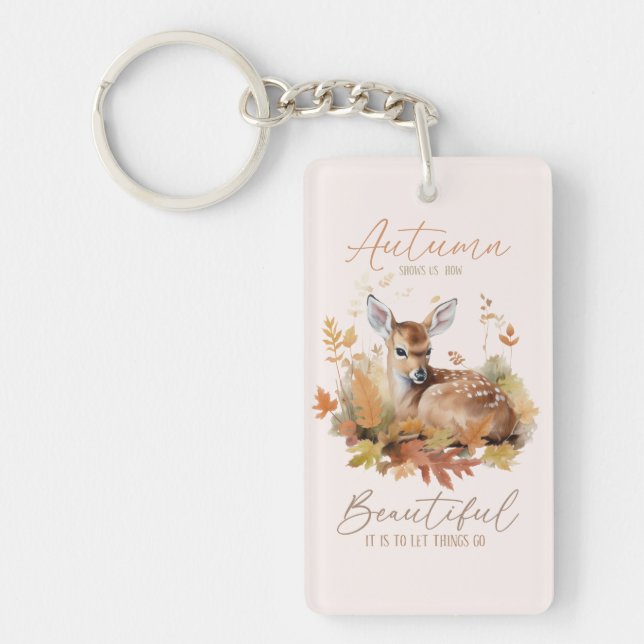 Let Things Go Autumn Key Ring (Front)