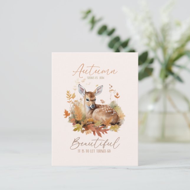 Let Things Go Autumn Postcard (Standing Front)