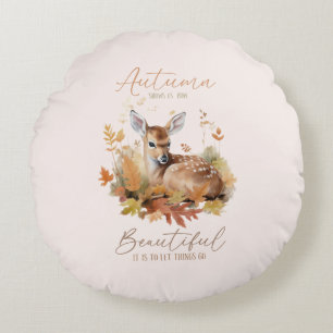 Let Things Go Autumn Round Cushion