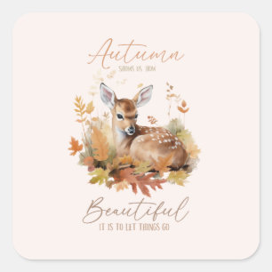 Let Things Go Autumn Square Sticker