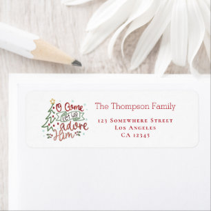 Let Us Adore Him Return Name Address Label