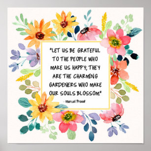 Let Us Be Grateful To The People Floral Poster