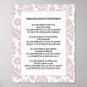 Let Us Give Thanks Floral Boss Lady Prayer Poster