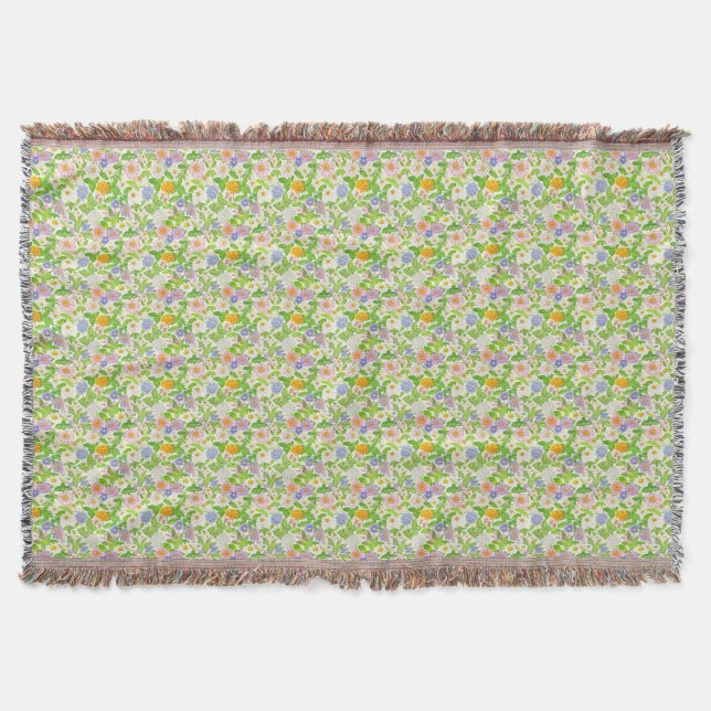 Let Us Live Like Flowers Throw Blanket (Front)