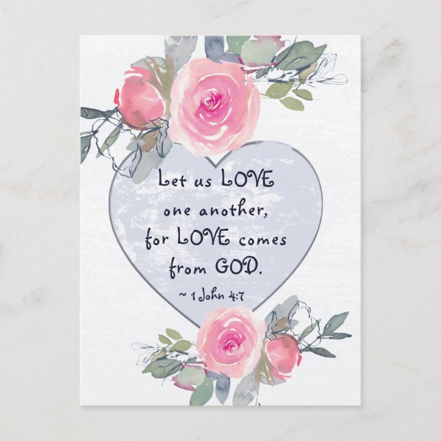 Let us LOVE One Another Bible Valentine's Day Postcard (Front)