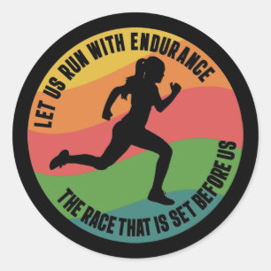 Let Us Run with Endurance The Race Sticker