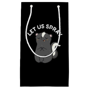 Let Us Spray Funny Skunk Pun Dark BG Small Gift Bag