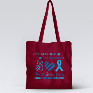 Let Us Wear Blue This November-Diabetes Awareness Tote Bag