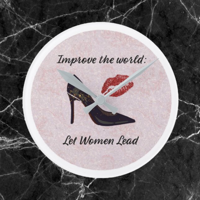 Let Women Lead Acrylic Wall Clock (Bookmark my store! https://www.zazzle.com/store/capricepetit)