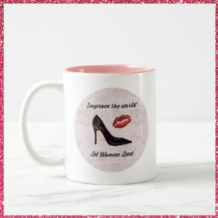 Let Women Lead Pink and Purple Two-Tone Coffee Mug